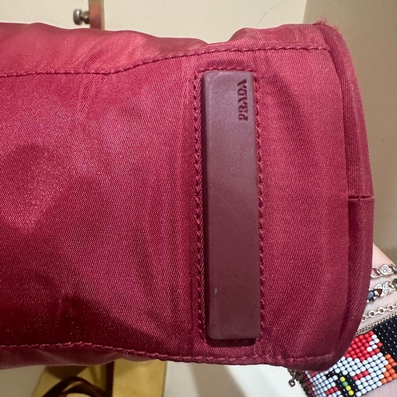 *Reserved for Justine* Prada Maroon Nylon Small Handbag - Picture 5 of 11